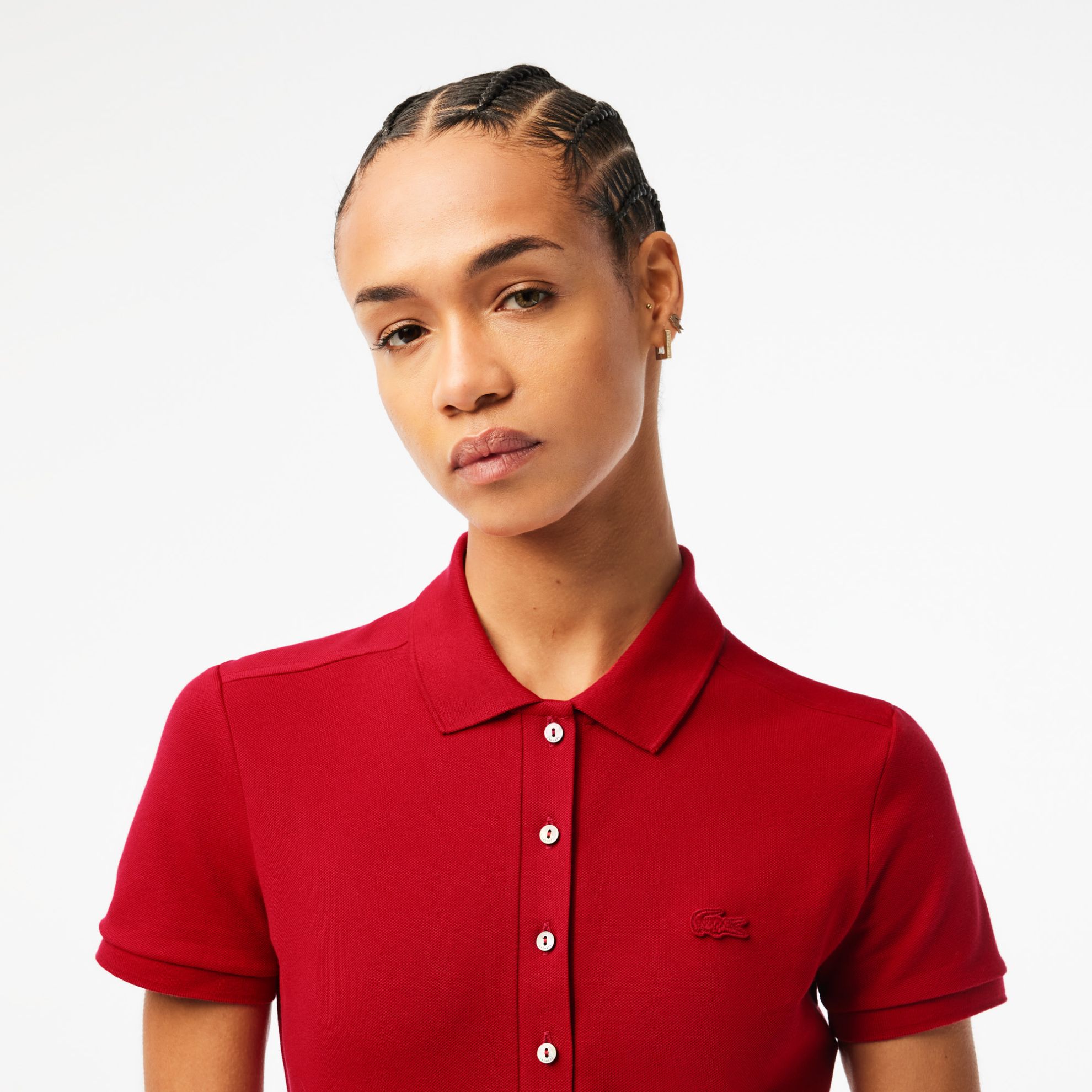 Εικόνα της Γυναικεία Stretch Cotton Piqué Polo Μπλούζα Slim Fit
