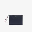 Unisex Anna Coated Piqué Canvas Clutch με Φερμουάρ
