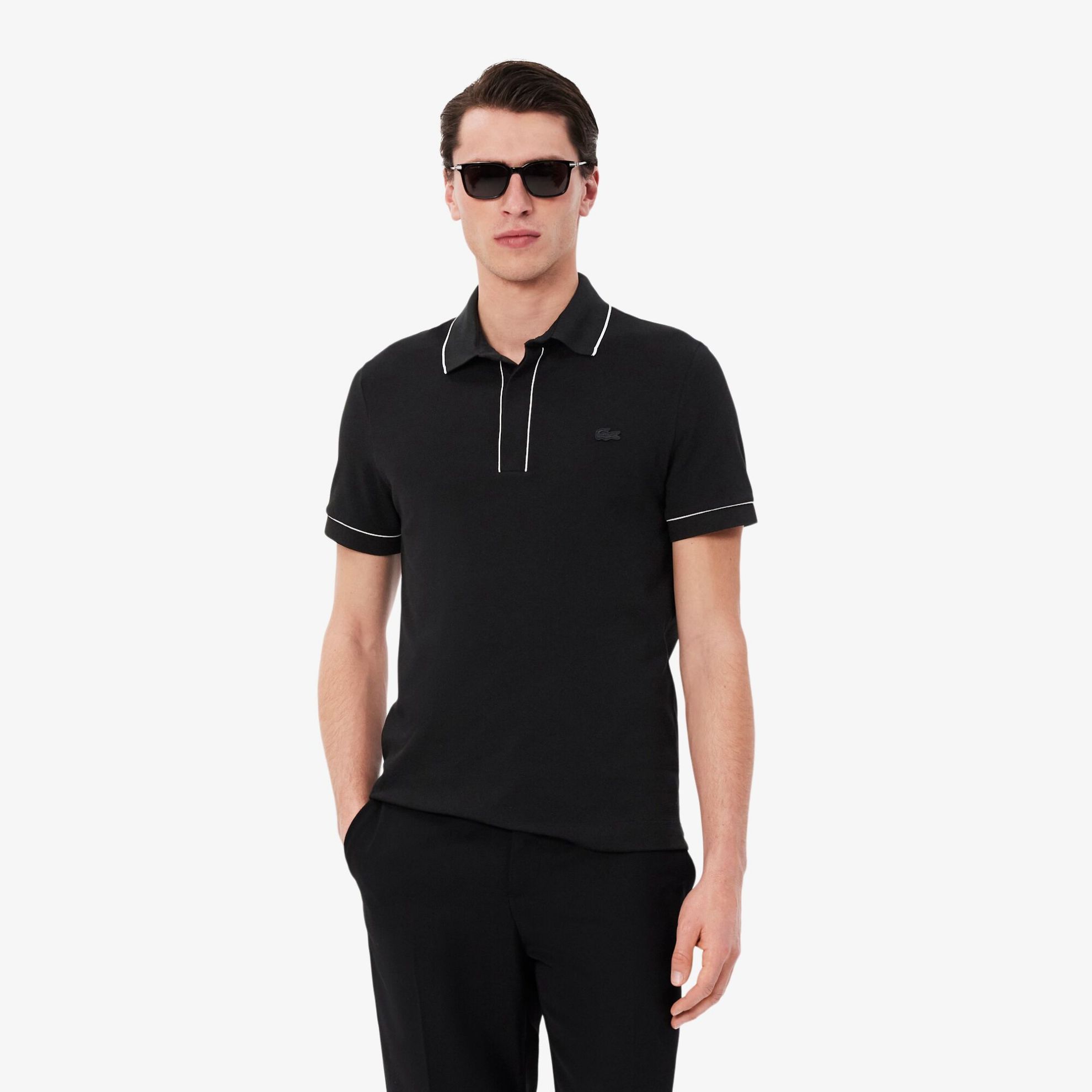 Εικόνα της Smart Paris Stretch Cotton Contrast Trim Polo Μπλούζα