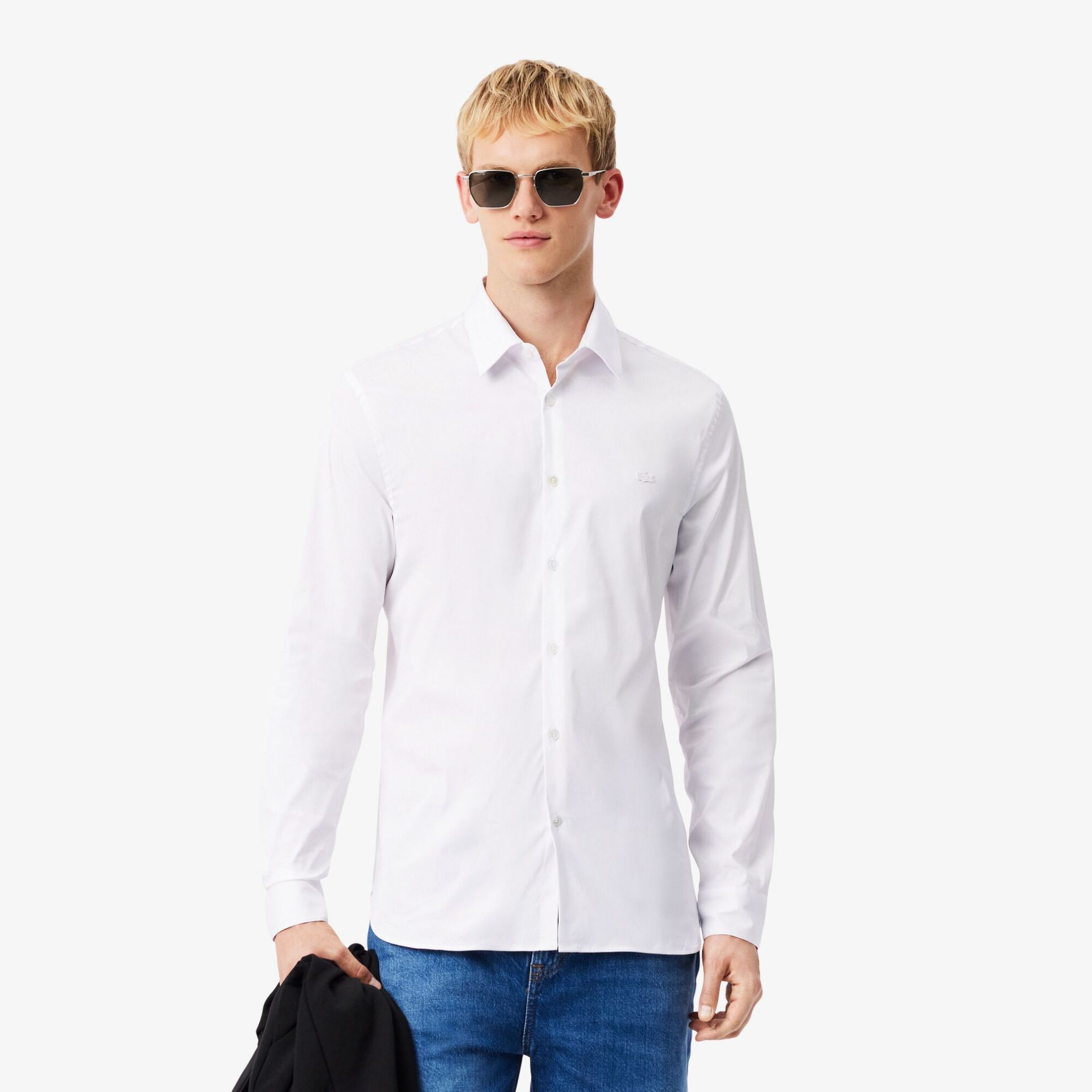 Εικόνα της Ανδρικό French Collar Cotton Poplin Πουκάμισο Slim Fit