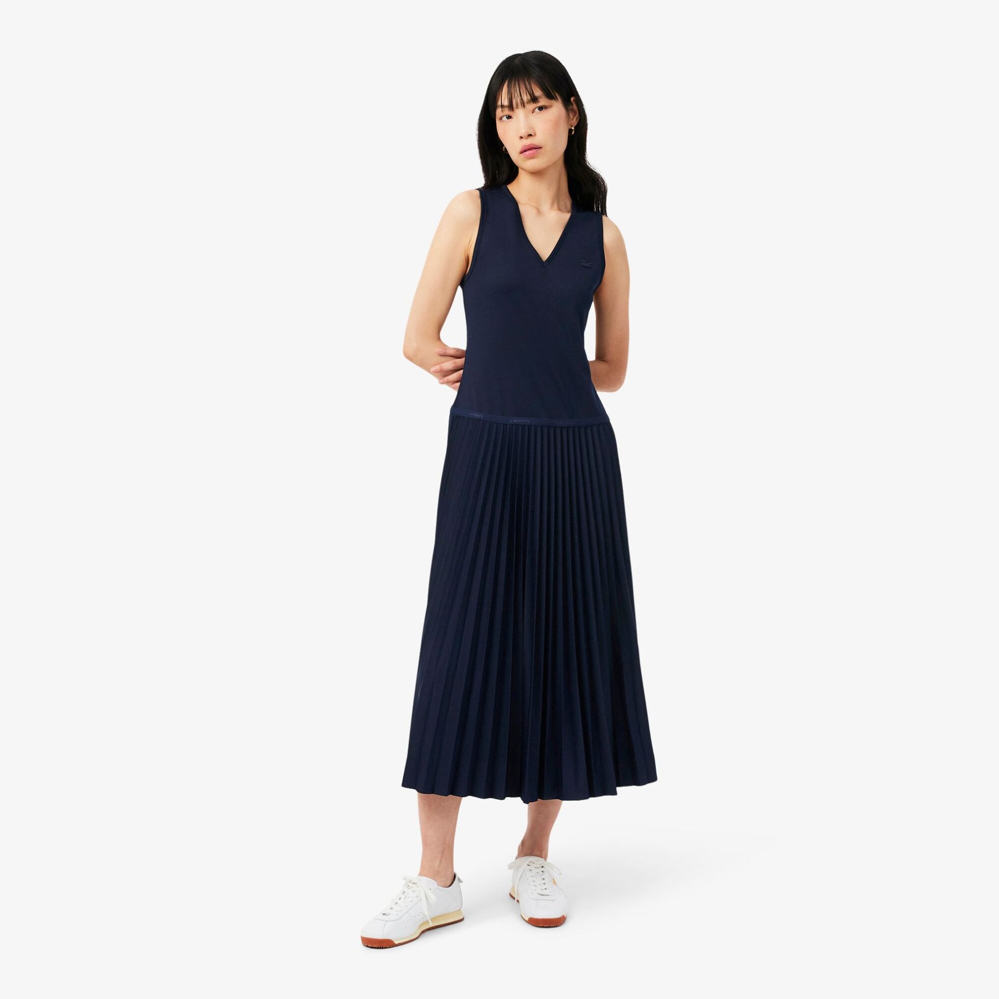 Εικόνα της Γυναικείο Αμάνικο Pleated Φόρεμα