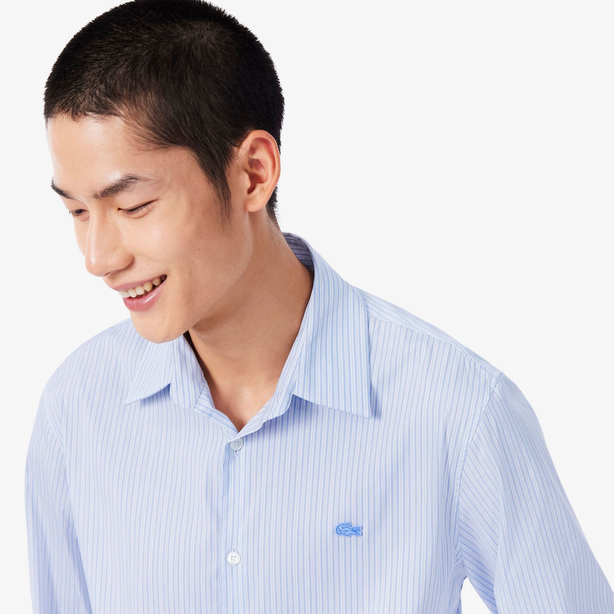 Εικόνα της Ανδρικό Slim Fit Striped Stretch Poplin Πουκάμισο