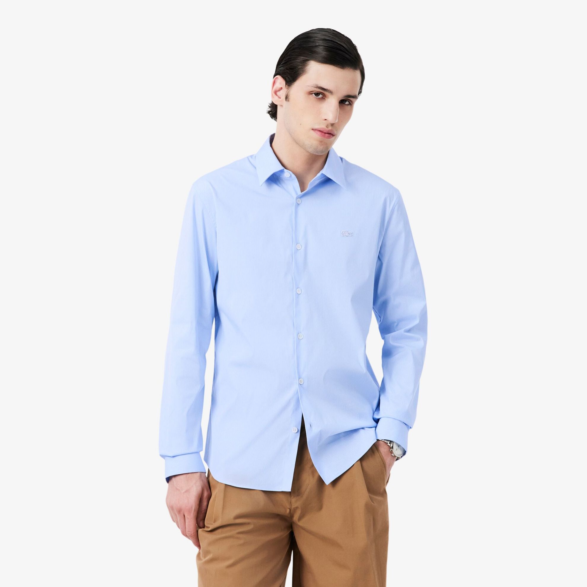 Εικόνα της Ανδρικό Striped Pinpoint Πουκάμισο Slim Fit