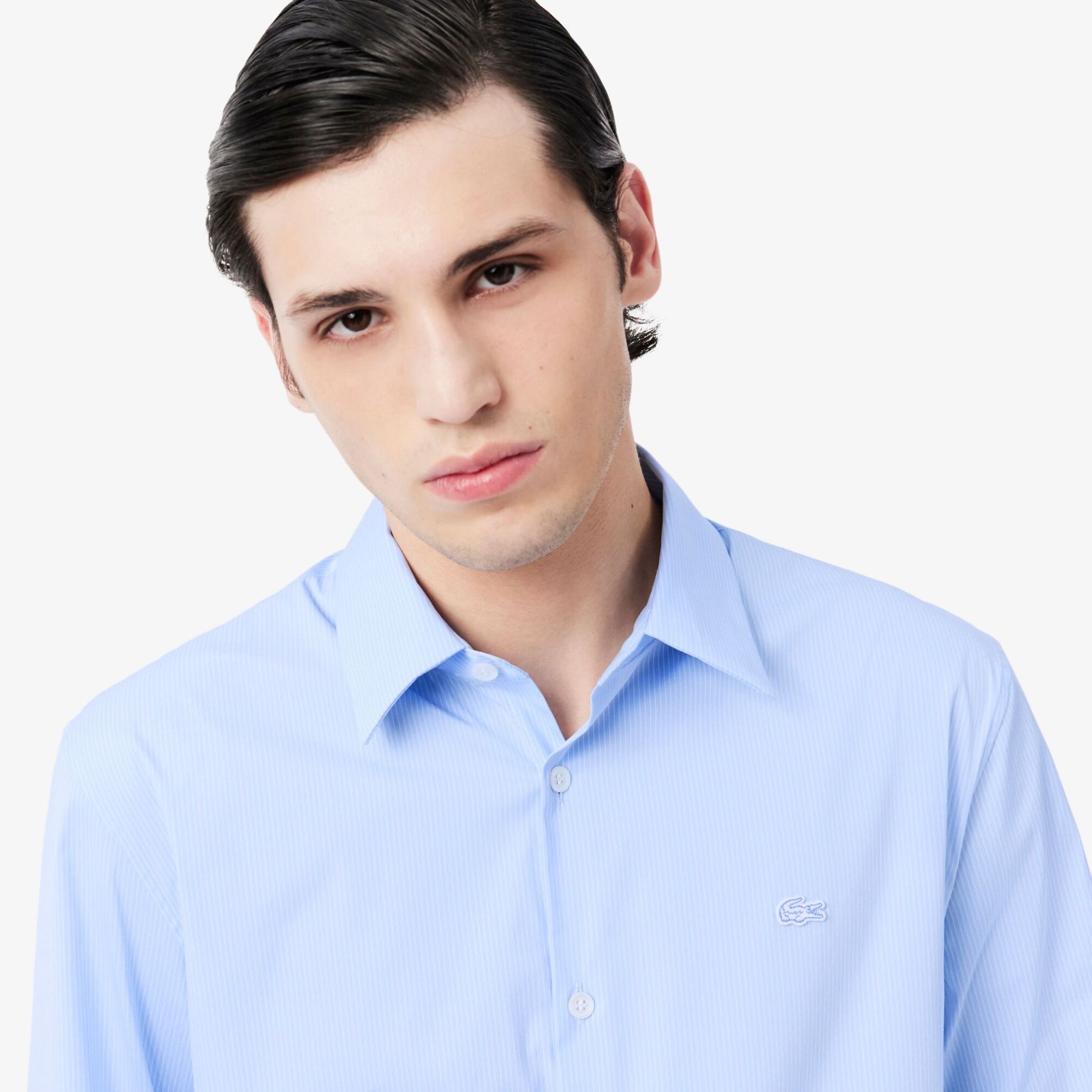 Εικόνα της Ανδρικό Striped Pinpoint Πουκάμισο Slim Fit