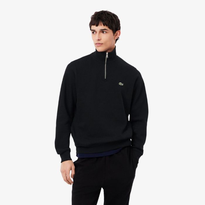 Εικόνα της Ανδρικό Zippered Stand-Up Collar Βαμβακερό Φούτερ