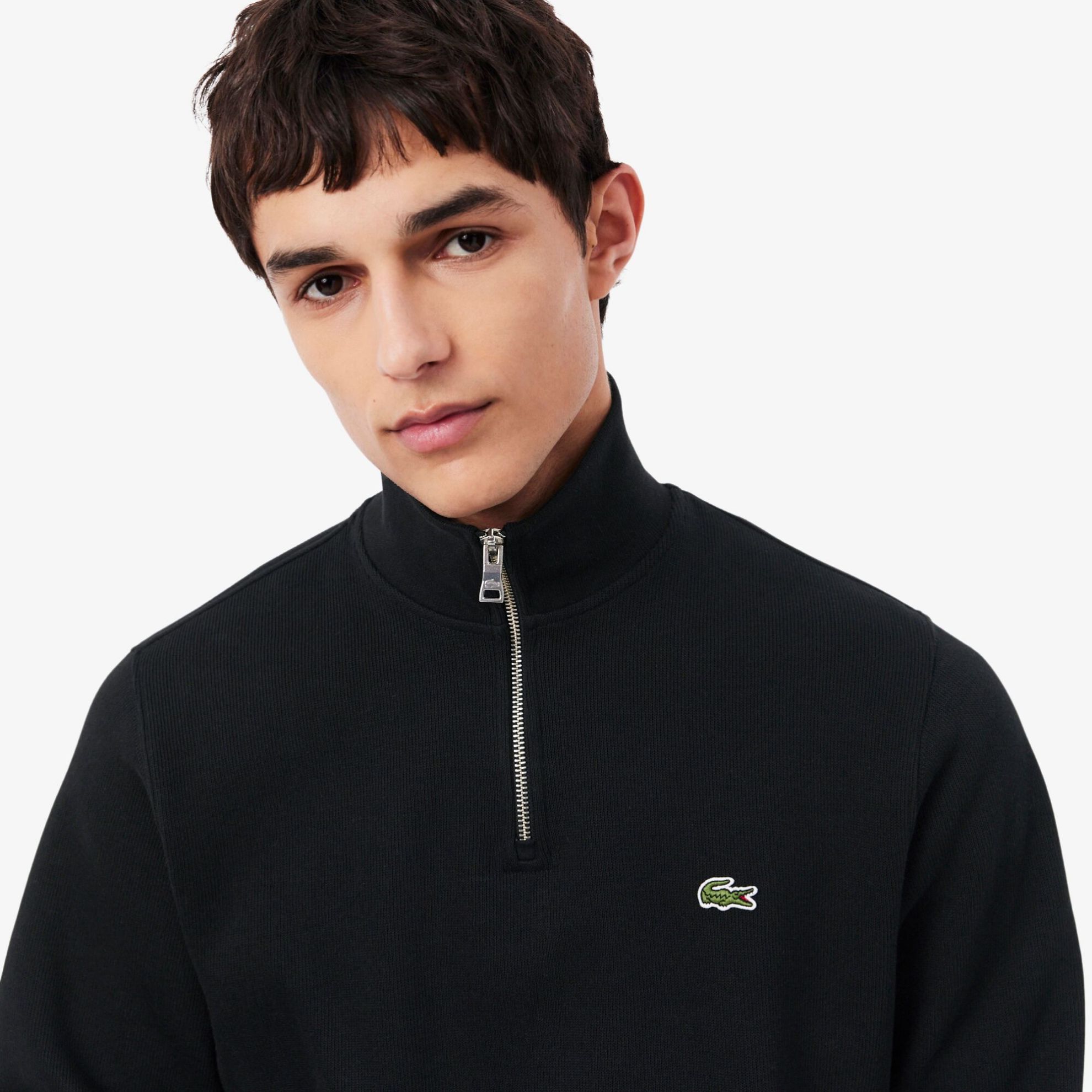 Εικόνα της Ανδρικό Zippered Stand-Up Collar Βαμβακερό Φούτερ